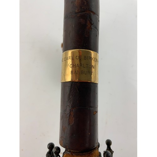 383 - BRIGG UMBRELLA WITH 9ct GOLD COLLAR INSCRIPTED EARL OF BIRKENHEAD