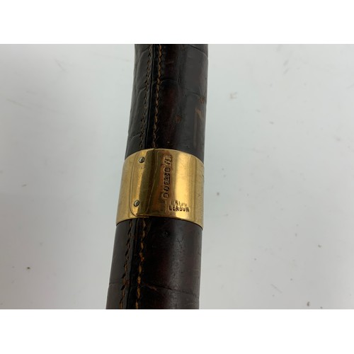 383 - BRIGG UMBRELLA WITH 9ct GOLD COLLAR INSCRIPTED EARL OF BIRKENHEAD