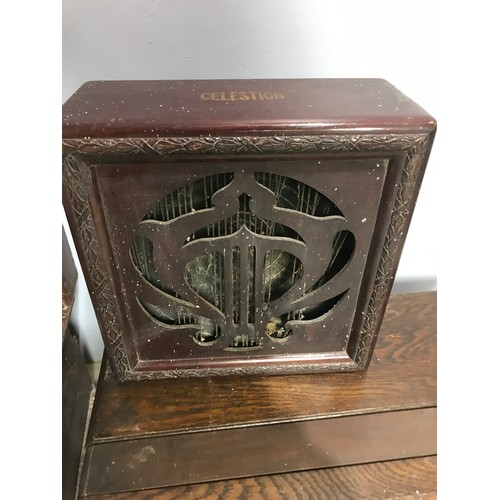 435 - GARRARD MODEL T RECORD DECK , VINTAGE CELESTION SPEAKER AND A LISSEN RADIO?