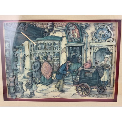 35 - FRAMED  ANTON PIECK PICTURE 44cm