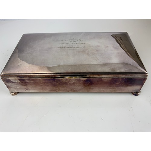 341 - SILVER PLATED WARE INC LARGE BOWL CIGARETTE BOX, TANKARDS ETC INC OTHER METAL WARE