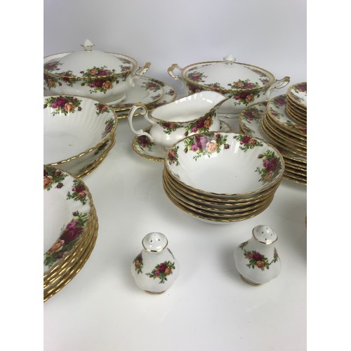 224 - LARGE QUANTITY OF ROYAL ALBERT OLD COUNTRY ROSES DINNERWARE , TUREENS, PLATES , BOWL LITTLE  OR NO U... 