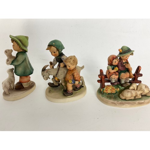 106 - 6 GOEBEL HUMMEL FIGURINES INC HOMEWARD BOUND, BARNYARD HERO,  EVENTIDE TALLEST 14cm