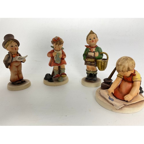 109 - 8 GOEBEL HUMMEL FIGURINES INC RIDE INTO CHRISTMAS, BAKER, WITH LOVING GREETINGS TALLEST  13cm