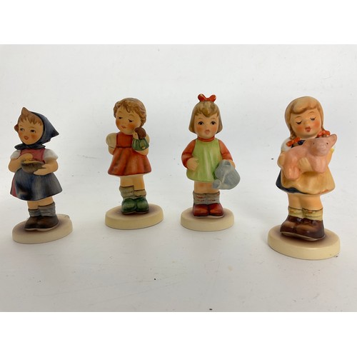 112 - 8 GOEBEL HUMMEL FIGURINES INC GARDEN TREASURES, PIGTAILS, PUPPET PRINCESS TALLEST 9.5cm