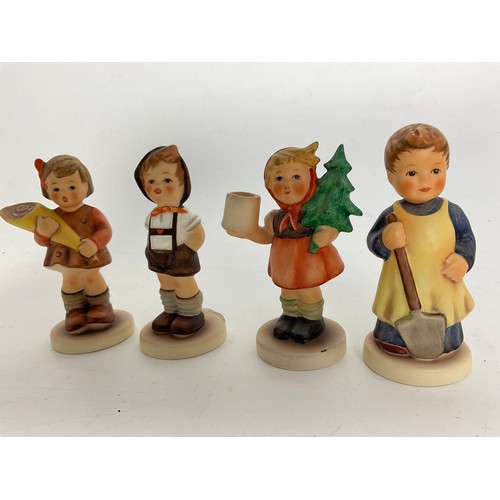 112 - 8 GOEBEL HUMMEL FIGURINES INC GARDEN TREASURES, PIGTAILS, PUPPET PRINCESS TALLEST 9.5cm