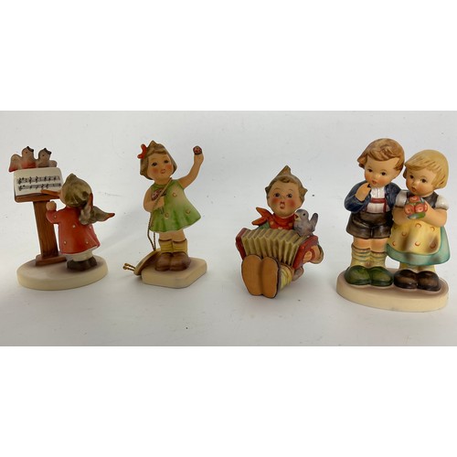 114 - 9 GOEBEL HUMMEL FIGURINES INC  FOREVER YOURS, WE CONGRATULATE, GARDEN SPLENDOR TALLEST  10cm