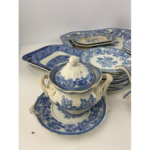 211 - QTY. OF  BLUE & WHITE IRONSTONE CHINA 2 TRAYS