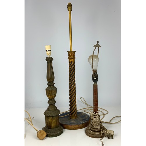 247 - CAST METAL DECORATIVE TABLE LAMP AND 2 OTHERS