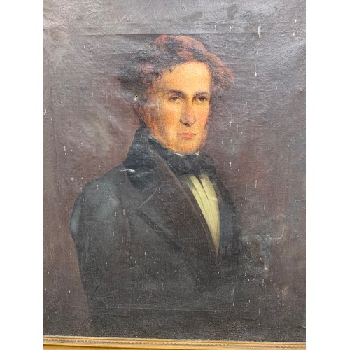 3 - OIL ON CANVAS, PORTRAIT OF A GENTLEMAN IN GEORGIAN COSTUME, APPROX. 62 X 73 cm