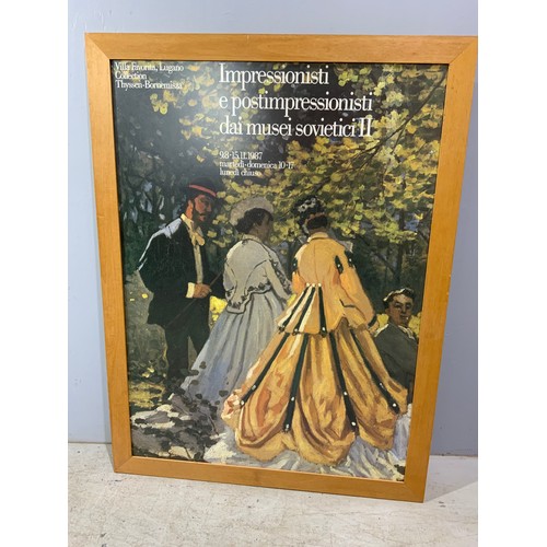 49 - PR. LARGE FRAMED POST IMPRESSIONIST EXHIBITION 1987 POSTERS, EACH APPROX. 90 X 122 cm