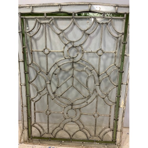 68 - DECORATIVE LEADED GLASS PANEL APPROX. 56 X 74 cm