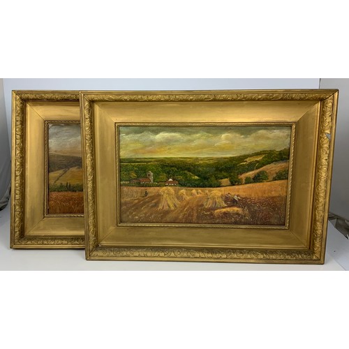 23 - PR. FRAMED PICTURES DEPICTING RURAL SCENES, APPROX. 46 X 28 cm