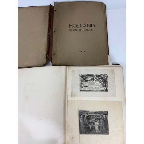 77 - 2 ART RELATED FOLIO SIZE BOOKS WITH PRINTS AND ENGRAVINGS