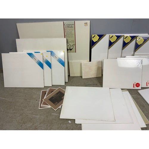 50 - ARTIST MATERIALS QUANTITY OF NEW CANVASSES, MISCELLANEOUS SIZES