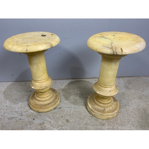 256 - PR. MARBLE PEDESTALS, APPROX. 60 cm high