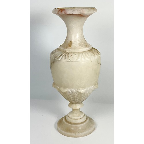 249 - LARGE MARBLE URN, APPROX. 54 cm HIGH (CONVERTED TO LAMP)