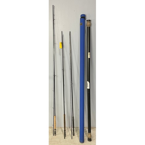 465 - 3 CARBON FLY FISHING RODS TOGETHER WITH 2 TUBES