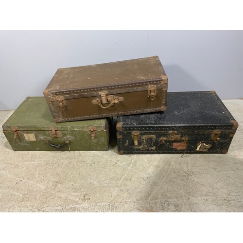 375 - 3 VINTAGE SUITCASES