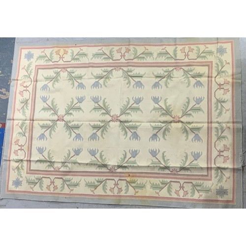 748 - FLORAL CREAM RUG 265cm x 182cm