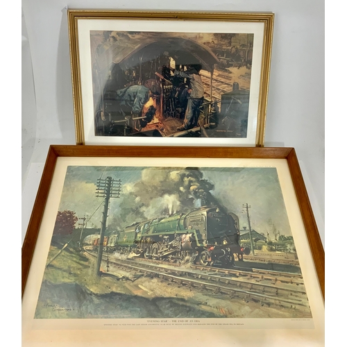 270 - TWO FRAMED CUNEO PRINTS, MONMOUTH CASTLE & EVENING STAR THE END OF AN ERA