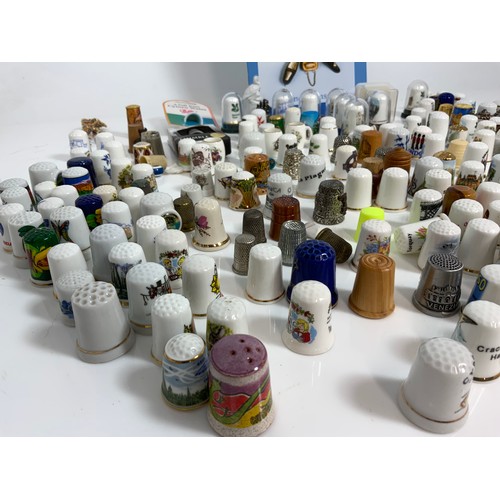 197 - COLLECTION OF THIMBLES, ETC