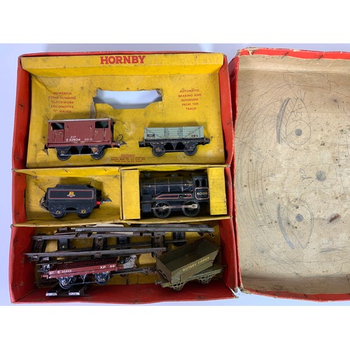 420 - HORNBY BOXED GOODS TRAIN SET, WITH 0-4-0 TENDER LOCO 60199, 2 WAGONS & TRACK, PLUS FLAT TRUCK & EARL... 