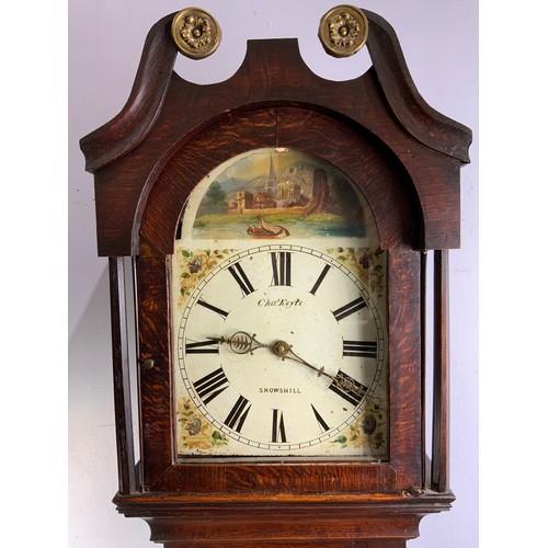 296 - 30 HOUR LONGCASE CLOCK MOVEMENT SIGNED CHAS. KEYTE SNOWSHILL