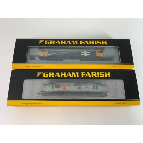 316 - GRAHAM FARISH, 2 BOXED EX LAYOUT DIESEL LOCOMOTIVES, BRUSH  TYPE 4, CLASS 47 47535, (IN WRONGLY LABE... 