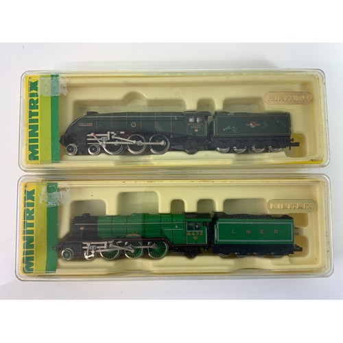 321 - 2 BOXED MINITRIX EX LNER LOCOMOTIVES, 12950 4472 FLYING SCOTSMAN & 12947 A4 60022 MALLARD, ADVISED L... 