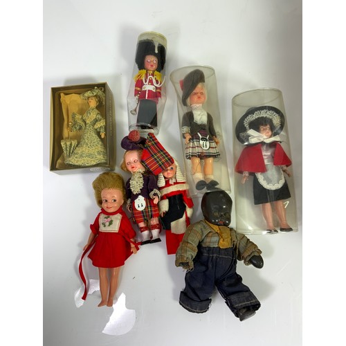 52 - COLLECTION OF ASSORTED VINTAGE DOLLS MIXED MAKES AND SIZES, INC. LEATHER BY EB GRIFFITHS