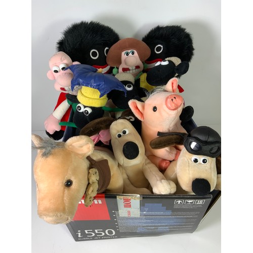 56 - TWO BOXES OF MIXED SOFT TOYS, MANY DISNEY, PLUS WILD ANIMALS.