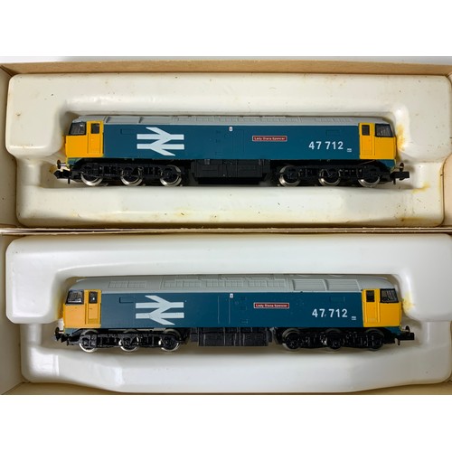 315 - 2 X GRAHAM FARISH BOXED N GAUGE LOCOMOTIVE CLASS 47 47712 LADY DIANA SPENCER IN BR LARGE LOCO BLUE. ... 