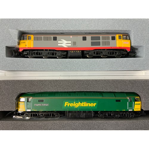 328 - TWO NON WORKING -  DIESEL LOCOMOTIVES : 371-102 CLASS 31 IN RAILFREIGHT, & CLASS 57 57011  IN FREIGH... 