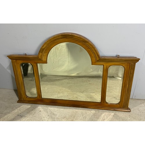 70 - MAHOGANY OVER MANTLE MIRROR 130cm