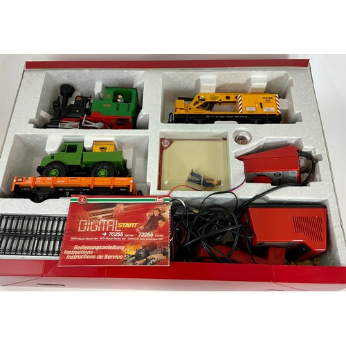 498 - LGB  G SCALE MODEL RAILWAY, A DIGITAL START SET, MZS 70255 / 72255, WITH STEAM LOCOMOTIVE, CRANE WAG... 