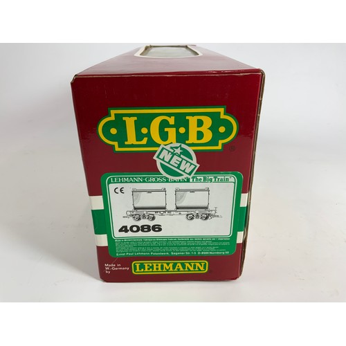 492 - LGB GAUGE 1 BOXED BOGIE FREIGHT WAGON  4086 BEHALTERWAGEN DER WP&Y