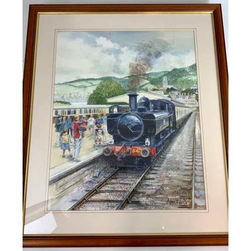 283 - TWO ALAN WARD PRINTS, GWR 5542 ON THE WEST SOMERSET RAILWAY, APPROX. 60 X 70 CM, & PANNIER 6412 AT M... 