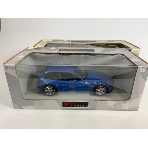 199 - 2 BOXED UT DIECAST 1:18 SCALE MODELS, CHEVROLET UT0597 METRO DADE POLICE & 20431 BMW Z3 COUPE