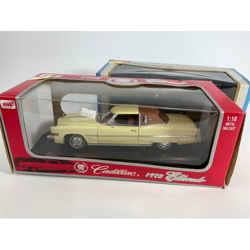 186 - ANSON 1:18 BOXED 1973 CADILLAC ELDORADO BOXED, & SUN STAR 1540 ‘67 MERCURY COUGAR XR7, 1:18 SCALE BO... 