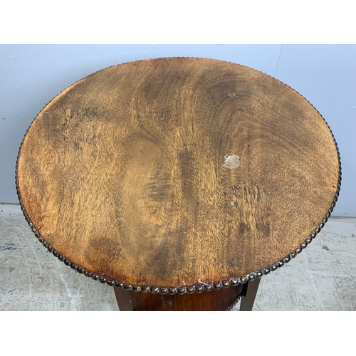 460 - ROUND TOP MAHOGANY TABLE WITH UNDER TIER 61cm TALL