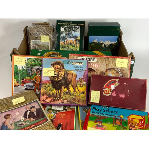 63 - QTY OF WOODEN JIGSAWS, VICTORY, PULLMAN DIESEL EXPRESS, HELPFUL PEOPLE SERIES, VICTORY DOG PLAY TRAY... 