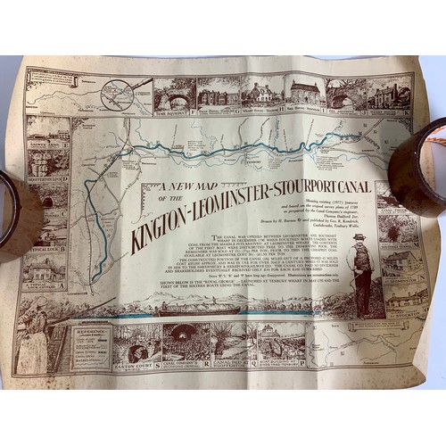 22 - FRAMED BRITISH WATERWAYS RIVER SEVERN NAVIGATION & CONNECTING WATERWAYS DRAWING, BRISTOL TO STOURPOR... 