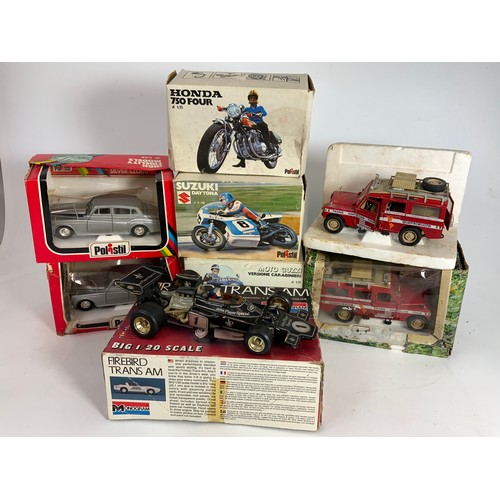 208 - POLISTIL 3 BOXED, MOTORCYCLES, SUZUKI DAYTONA, MOTO GUZZI HONDA 750 FOUR, PLUS ROLLS ROYCE SILVER CL... 