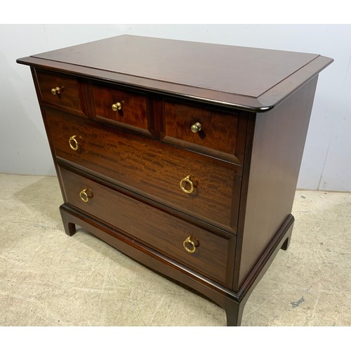 467 - STAG CHEST OF 3 OVER 2 CHEST OF DRAWERS 82cm LONG