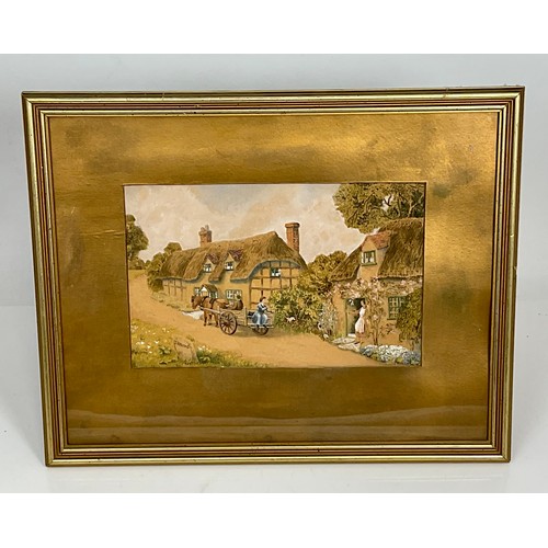 18 - 3 VARIOUS PAINTINGS, OIL ON CANVAS DEPICTING A HAY CART, OIL ON CANVAS DEPICTING CATTLE IN A STREAM ... 