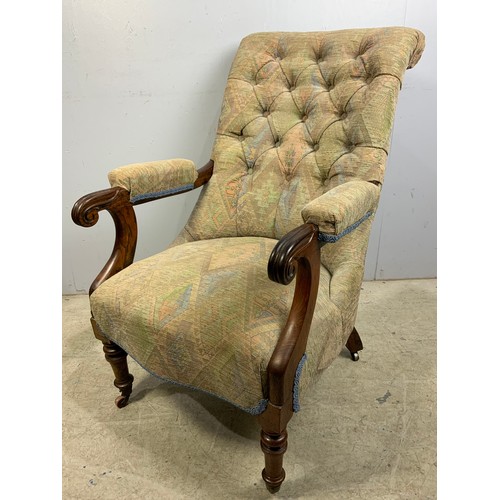 616 - ROSEWOOD BUTTON BACK ARM CHAIR