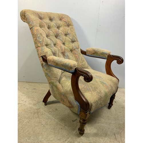 616 - ROSEWOOD BUTTON BACK ARM CHAIR