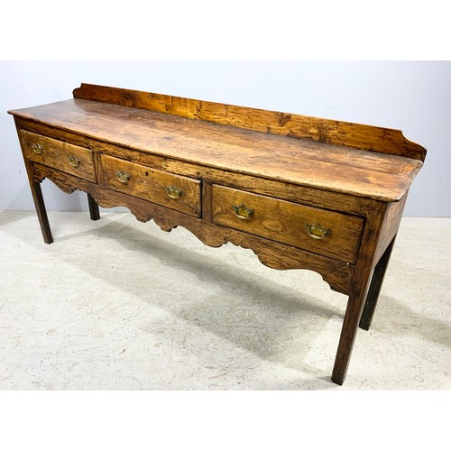 558 - ELM 3 DRAWER DRESSER BASE 196cm LONG