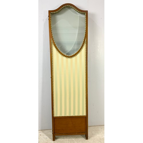 538 - 3 SECTION FOLDING PART GLAZED VICTORIAN DRESSING SCREEN 179cm TALL